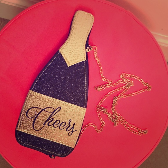 Handbags - Champagne Bottle Cheers Novelty Crossbody/Clutch